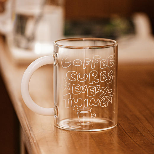 摩登主妇原创挂耳咖啡杯耐高温玻璃水杯大容量刻度杯家用喝水杯子 商品图1