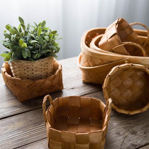 摩登主妇水果篮藤编编织手提桌面面包零食筐竹编竹篮野餐篮收纳筐 商品图0