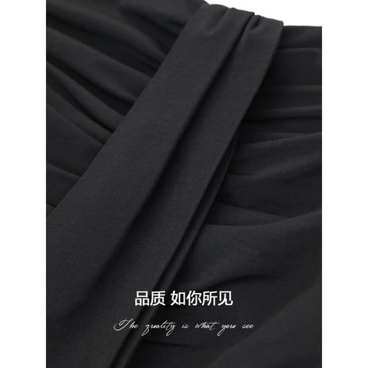 【秒杀】COCOBELLA设计感捏褶高开叉OL半身裙女气质飘带裹身长裙HS103 商品图4