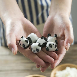 摩登主妇家用日式厨房创意可爱陶瓷餐具筷子枕熊猫筷子托筷托筷架