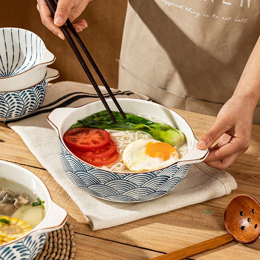 摩登主妇双耳汤碗日式餐具大号汤盆家用网红酸菜鱼大盆碗陶瓷面碗 商品图2