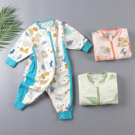 硕字宝婴儿睡袋纱布纯棉A类前四后二分腿儿童睡衣春秋夏季 商品图1