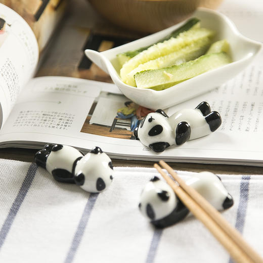 摩登主妇家用日式厨房创意可爱陶瓷餐具筷子枕熊猫筷子托筷托筷架 商品图2