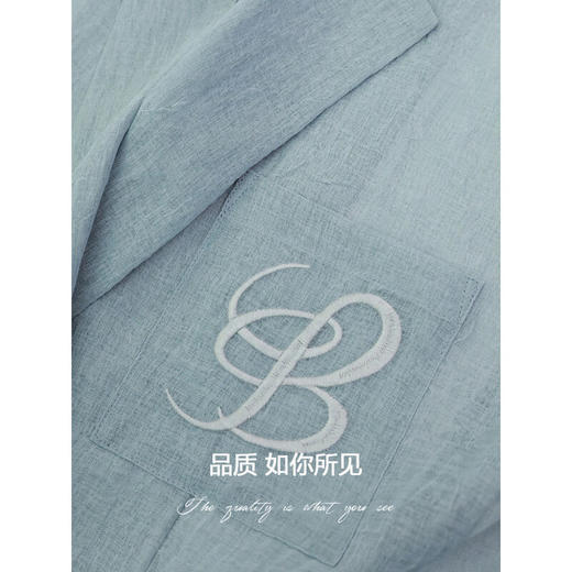 COCOBELLA重工LOGO刺绣微透视新中式西装早秋多色通勤外套SI530 商品图3