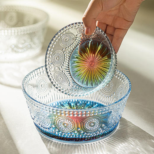 摩登主妇太阳花玻璃碗轻奢冰淇淋碗餐具家用高颜值甜品小碗沙拉碗 商品图0