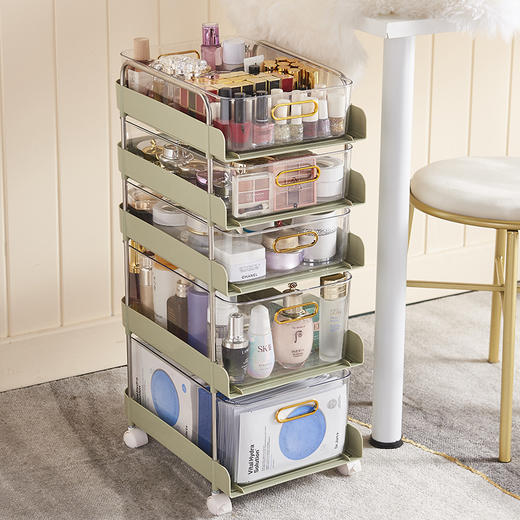 摩登主妇小推车置物架桌面多功能化妆品落地多层大家用储物收纳架 商品图0