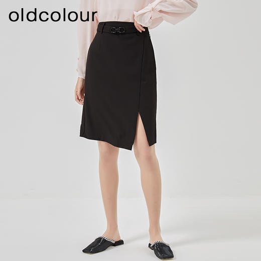 oldcolour2023春新款高腰直筒显瘦通勤职业西装半身裙女O13062363 商品图3