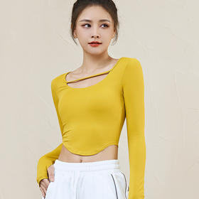 跃牌【化蝶双飞】系列速干紧身裸感T恤带胸垫SYFTM0093（可拆胸垫）