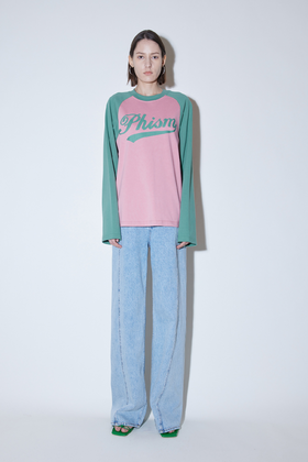 能猫叉肩长袖T恤