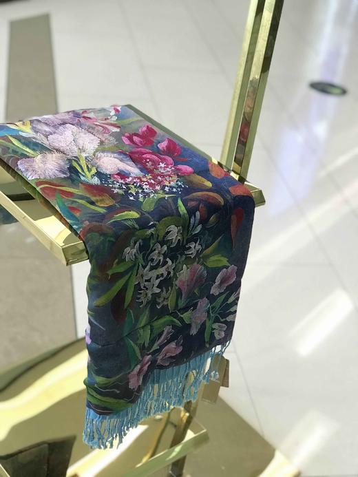 优品堂【雅致】真丝＋丝绒双面披肩围巾两用 商品图7