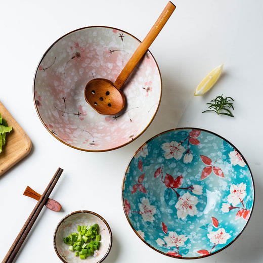 摩登主妇樱花日式餐具陶瓷汤面碗大号碗拉面斗笠沙拉家用泡面条碗 商品图2