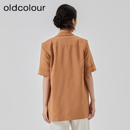 oldcolour2023春季新款休闲简约直筒宽松短袖西装外套女O13048327 商品图4