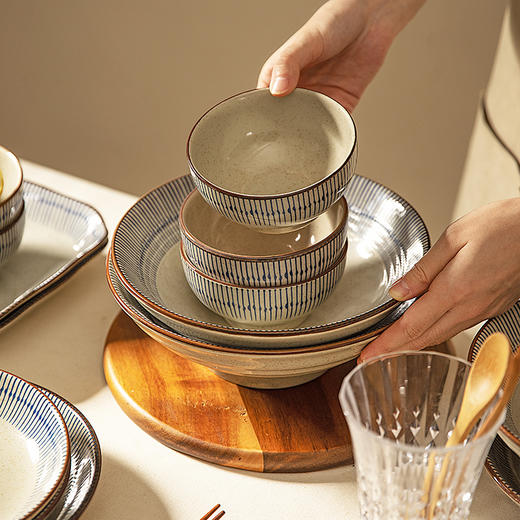 摩登主妇日式碗盘套装日系盘子复古餐具大碗陶瓷饭碗家用中式鱼盘 商品图1