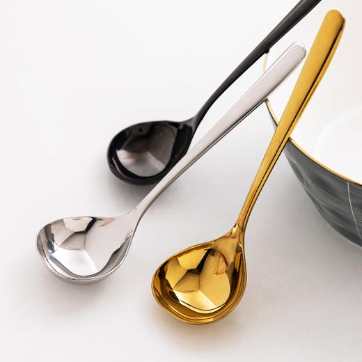 摩登主妇汤勺家用大号盛汤调羹不锈钢汤匙食品级长柄韩式干饭勺子 商品图1