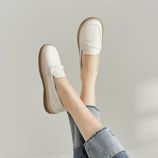 ZHR乐福鞋女2023春季新款休闲软底透气单鞋女平底百搭小皮鞋 商品图5