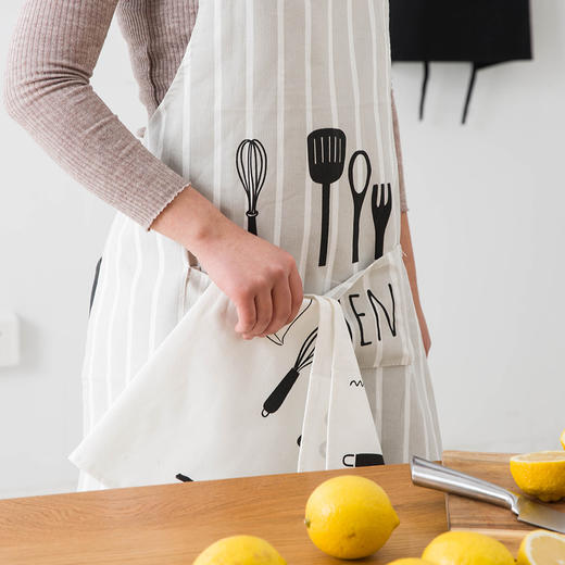 摩登主妇围裙新款家用夏季厨房工作服女时尚罩衣薄款情侣透气围腰 商品图0