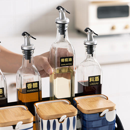 摩登主妇日式调味罐陶瓷套装家用盐罐酱醋组合厨房用品全套调料盒 商品图1