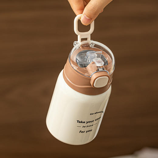 摩登主妇304不锈钢保温杯女高颜值儿童保冷水杯上学专用吸管杯子 商品图2