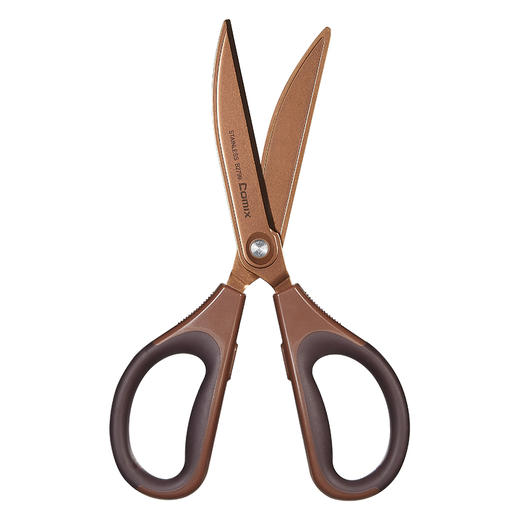 齐心 B2799 办公剪刀(弧形镀钛） 180mm 咖啡色 商品图1