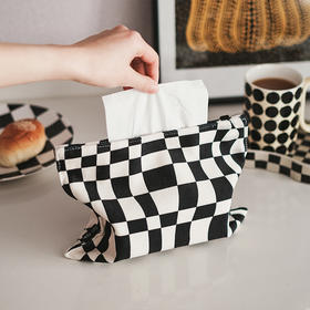 摩登主妇棋盘格纸巾盒客厅餐桌轻奢高档新款纸巾袋创意车载抽纸盒