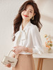 职业雪纺衬衫女长袖蝴蝶结飘带法式上衣洋气时尚高端衬衣 商品缩略图0