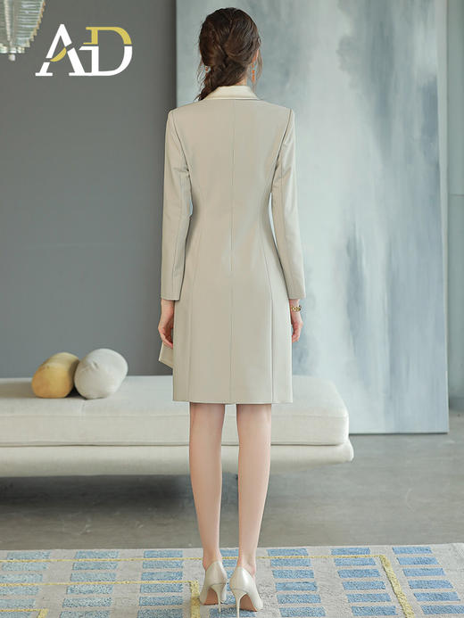 香槟色醋酸领职业连衣裙高级感主持人正装裙子 商品图4