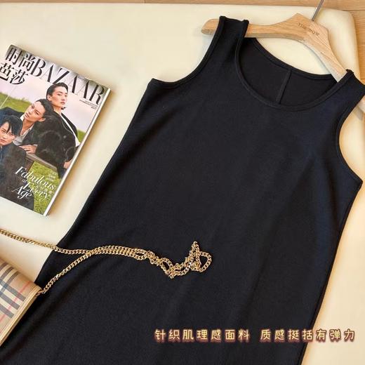 【基础款】必入！优雅气质 针织肌理感肤感柔软舒心U型领无袖背心式连衣裙 商品图2