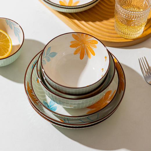 摩登主妇雏菊陶瓷盘子碗家用套装网红米饭碗面碗创意餐盘日式餐具 商品图2