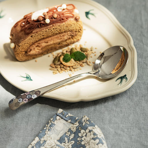 摩登主妇304不锈钢勺子家用汤勺儿童吃饭调羹长柄饭勺网红圆汤匙 商品图2