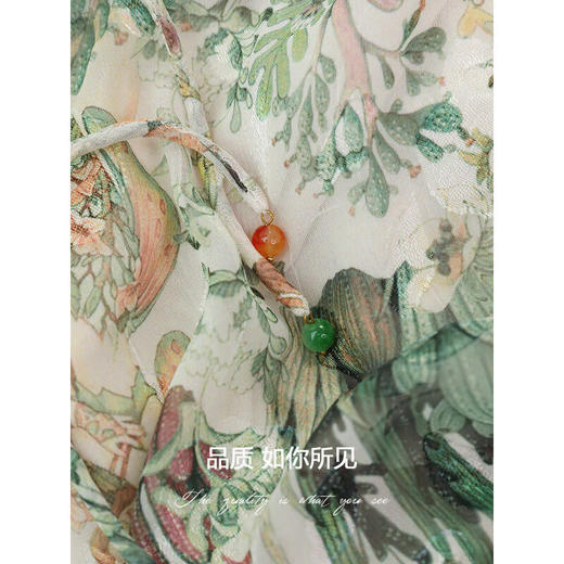 【有赞】COCOBELLA重工对丝提花吊带长裙女夏法式浪漫雪纺连衣裙FR156 商品图4