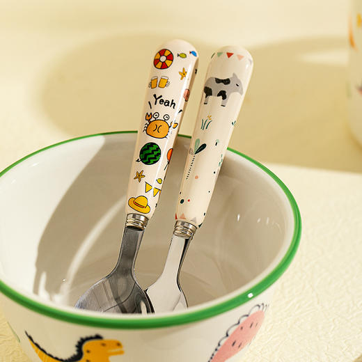 摩登主妇304不锈钢勺子家用高颜值汤匙调羹创意可爱儿童吃饭小勺 商品图1