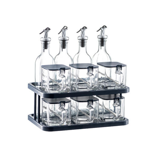 摩登主妇调料罐厨房盐罐调味瓶罐收纳盒置物架味精调料盒组合套装 商品图3