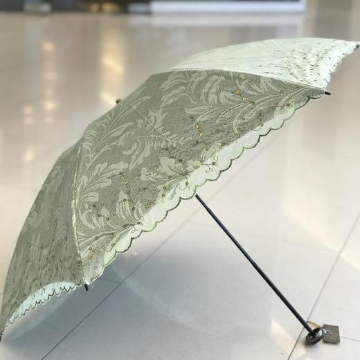 优品堂【遇见春心】三折双层刺绣黑胶防紫外线伞 商品图7