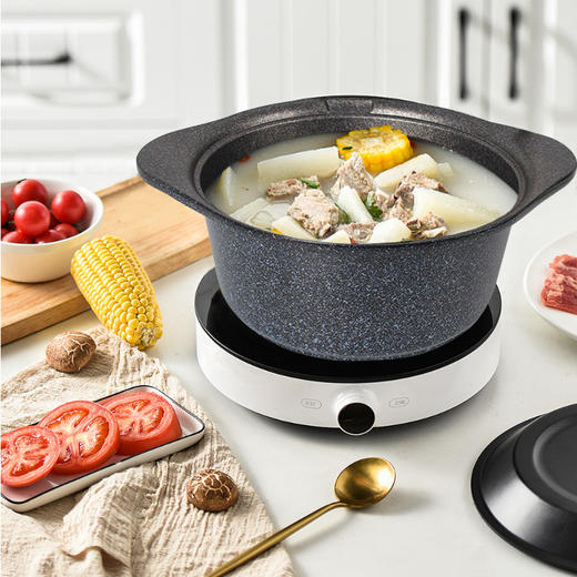 【中欧班列精选】选韩国麦饭石汤锅 原装进口煮炖不粘锅双用煲汤锅 24cm 商品图2