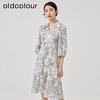 oldcolour2023春季新款复古法式碎花高腰中长款连衣裙女O13102361 商品缩略图3