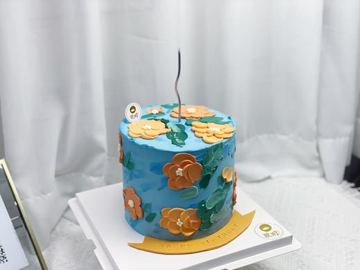 复古蓝+复古橘调手绘蛋糕 商品图1