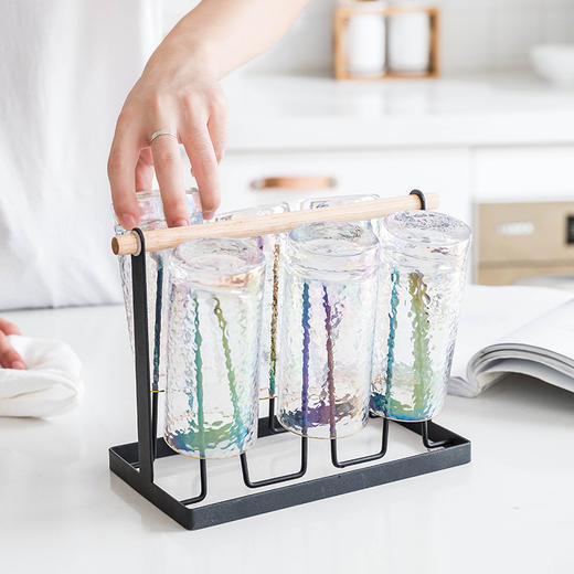 限时摩登主妇水杯挂架杯子倒挂收纳置物架家用沥水茶杯玻璃杯杯架 商品图0