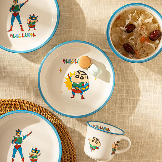 【摩登主妇&蜡笔小新联名】陶瓷饭碗可爱盘子碗套装家用碗筷组合 商品图1