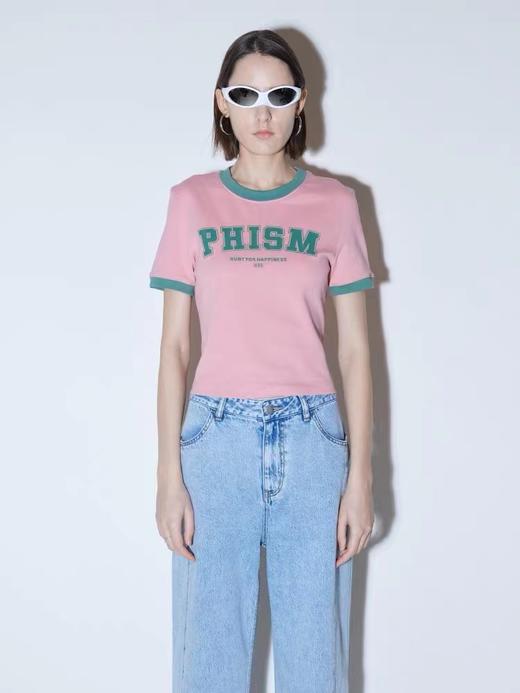 撞色印花修身短袖 商品图0