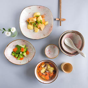 摩登主妇雪樱花碗日式餐具盘子陶瓷家用盘子碗家用2022新款饭碗碟