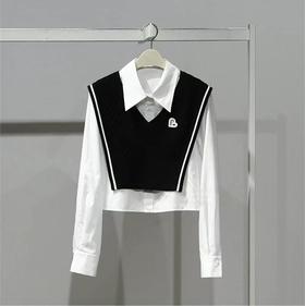 太平鸟学院两件套衬衫A1CAD1442白色