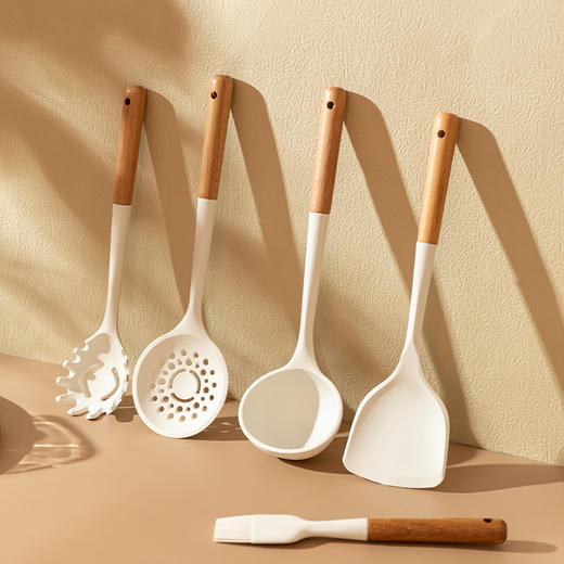 摩登主妇硅胶锅铲不粘锅专用铲食品级耐高温汤勺漏勺家用铲子套装 商品图2