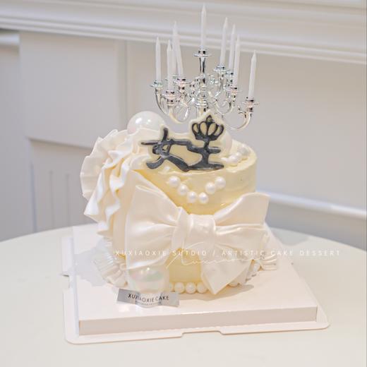 2023翻糖蝴蝶结、奶油霜抹面蛋糕「青提+草莓」5寸加高（3层胚2层夹心） 商品图3