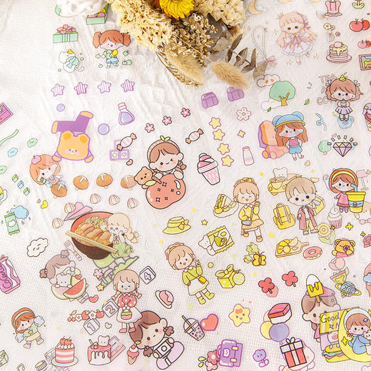 开学季福利！【9.9包邮20条共1000贴不重复】超漂亮的手帐咕卡PET贴纸20条 商品图2