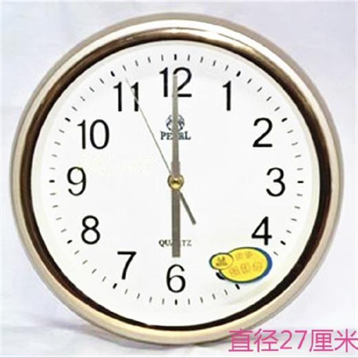 明珠星电镀金色方形圆形家用办公酒店时钟表扫描静音时尚客厅办公挂钟挂表1个 商品图2