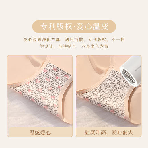 【高腰收腹 冰丝无痕】2023纯色3D立体苹果臀冰丝内裤 无痕舒适 爱心温变抑jun底档 轻薄透气M-XL码 商品图4