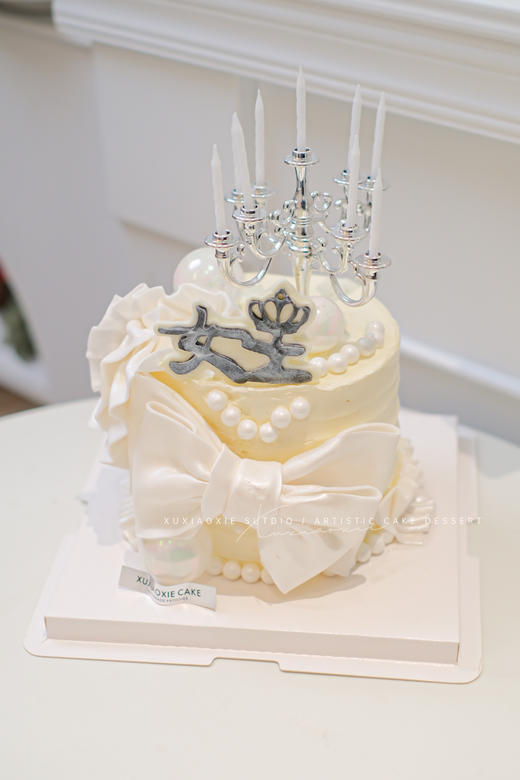 2023翻糖蝴蝶结、奶油霜抹面蛋糕「青提+草莓」5寸加高（3层胚2层夹心） 商品图4