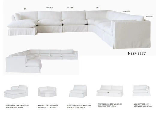 NS家居nsfurniture软包布艺模块组合沙发NSSF-5277布艺活套模块组合系列 商品图6