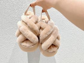 百货世界-UGG-迪斯科交叉毛拖鞋