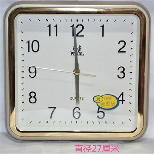明珠星电镀金色方形圆形家用办公酒店时钟表扫描静音时尚客厅办公挂钟挂表1个 商品图3